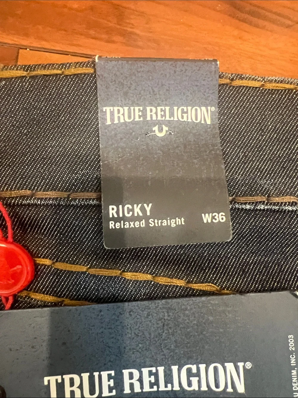 True Religion Men's Rickey Indigo Slim Straight Jeans 36/34